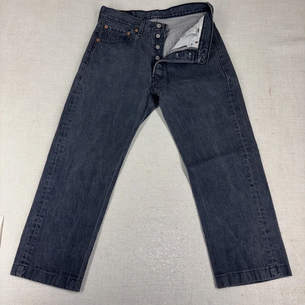 (32x25) Levi's 501 Straight Fit Button Fly Jeans-Men's,‎ stonewash blue Cotton